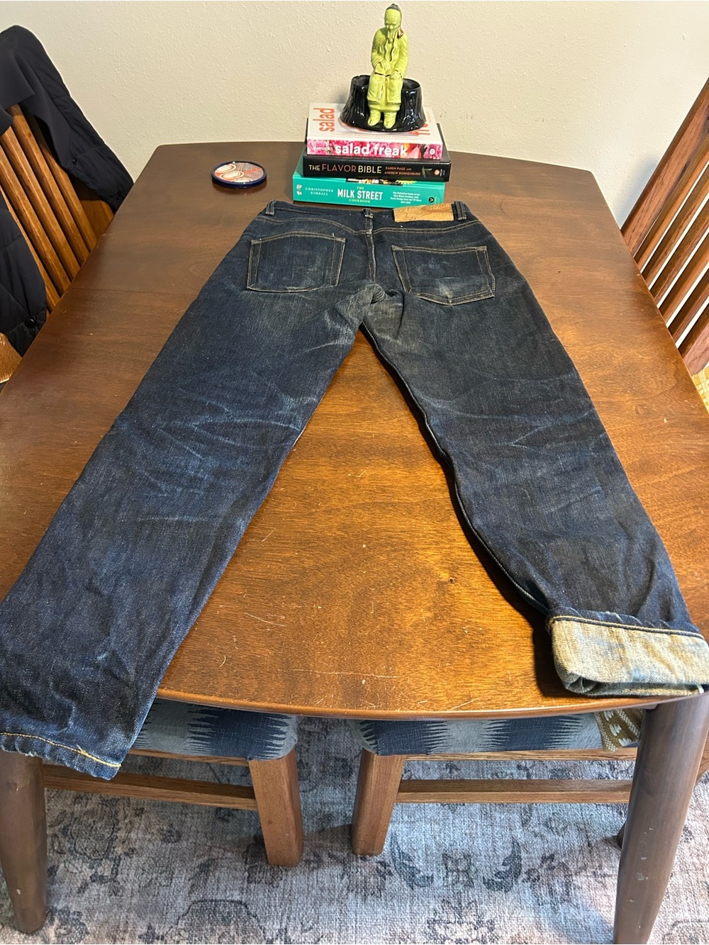 Naked and Famous Dark Indigo Straight Jeans SELVAGE - Picture 3 of 5